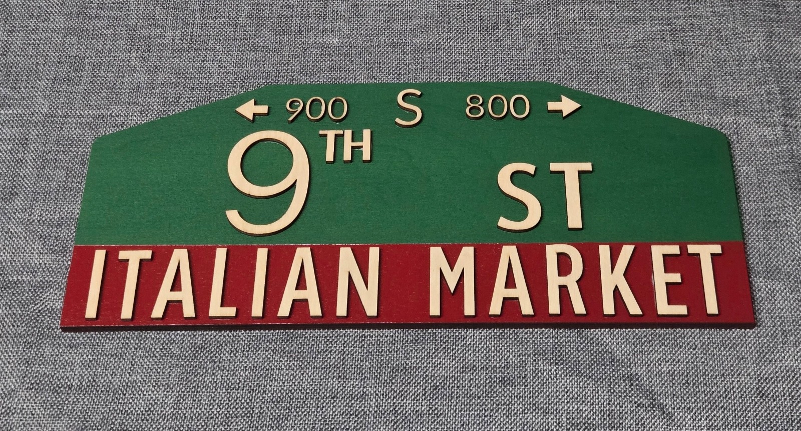Philadelphia Italian Markey Iconic 9th St Street Sign WOOD Handmade