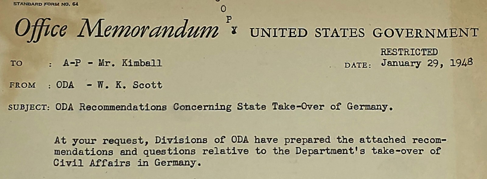 1948 US State Takeover Of Germany Survey Mission Restricted Denazification 