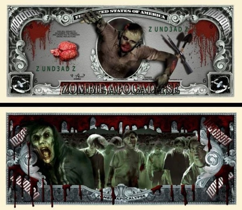 40 Pack Zombie Apocalypse Money Collectible Novelty 1 Million Dollar Bills 40 Pack Zombie Apocalypse Money Collectible Novelty 1 Million Dollar Bills