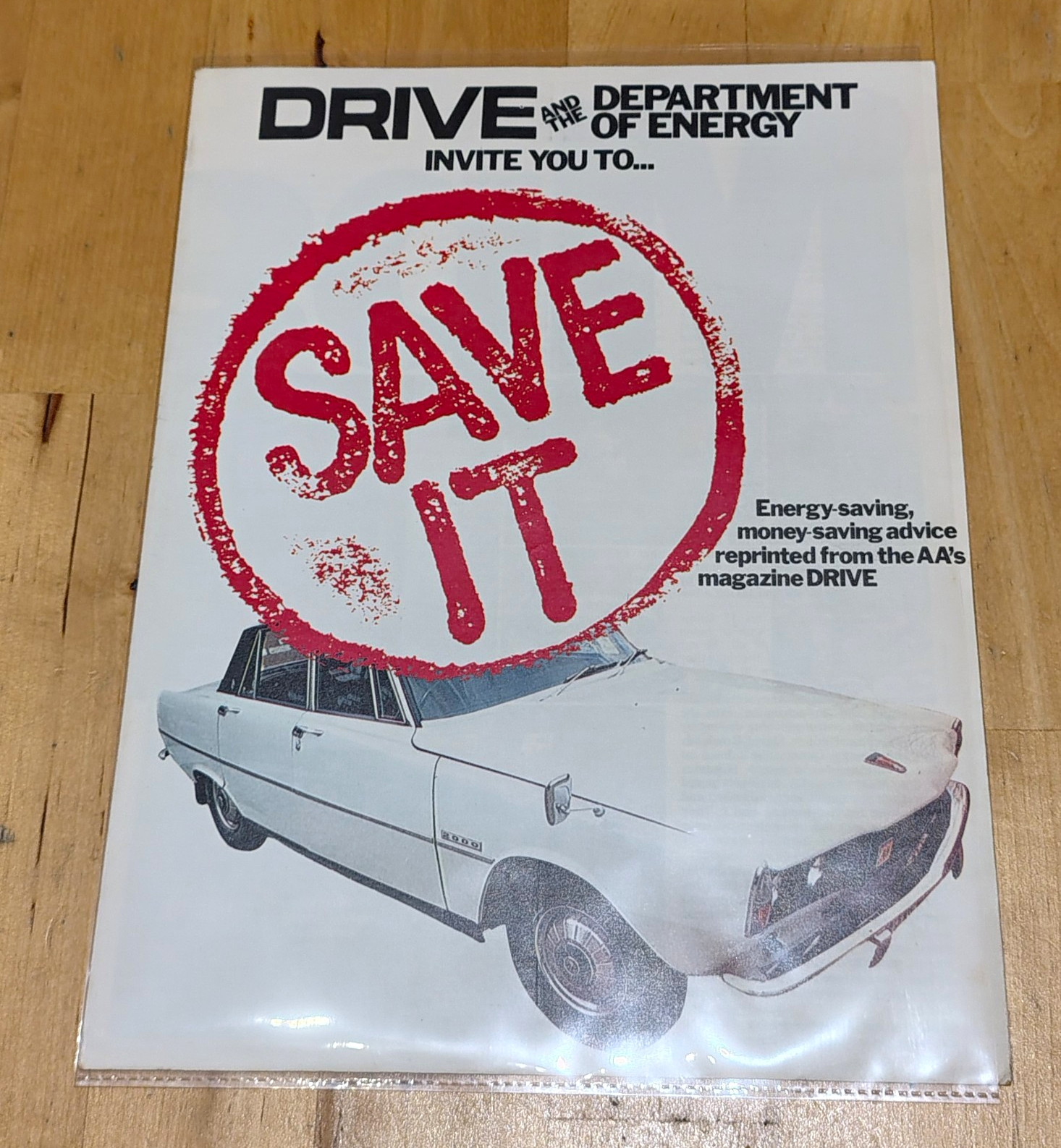 “Save It” Energy-Saving Advice Vintage Leaflet/Brochure - Department Of Energy
