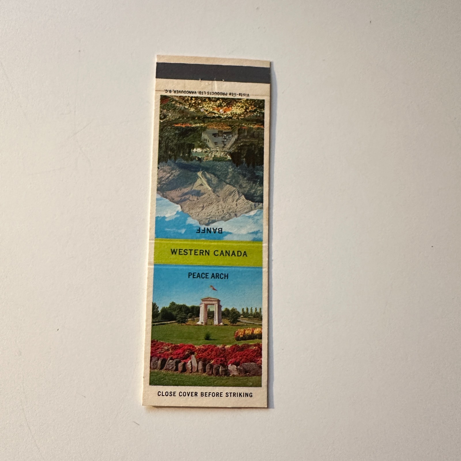 Western Canada Peace Arch Banff Vintage Matchbook Cover 5MB126-3