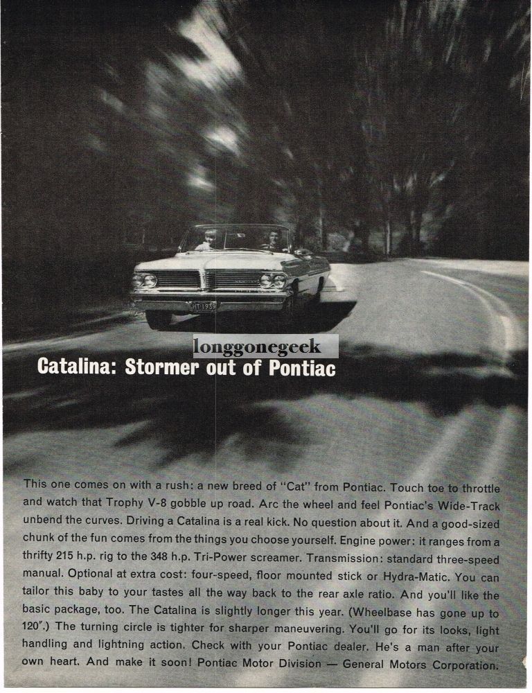 1962 Pontiac Catalina Vintage Ad 