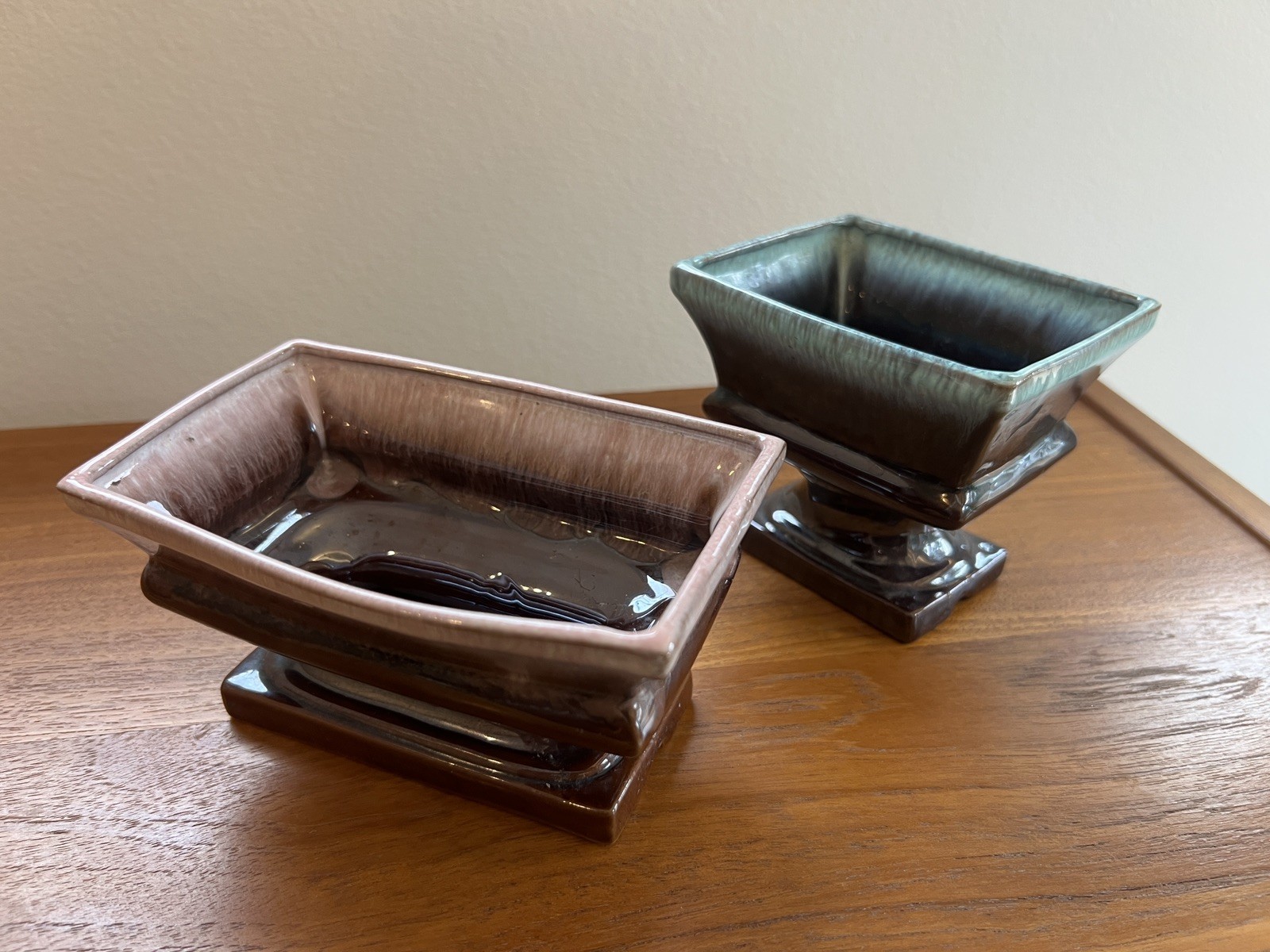Two Vintage Inarco Pedestal Planters - Japan 1950's Pottery