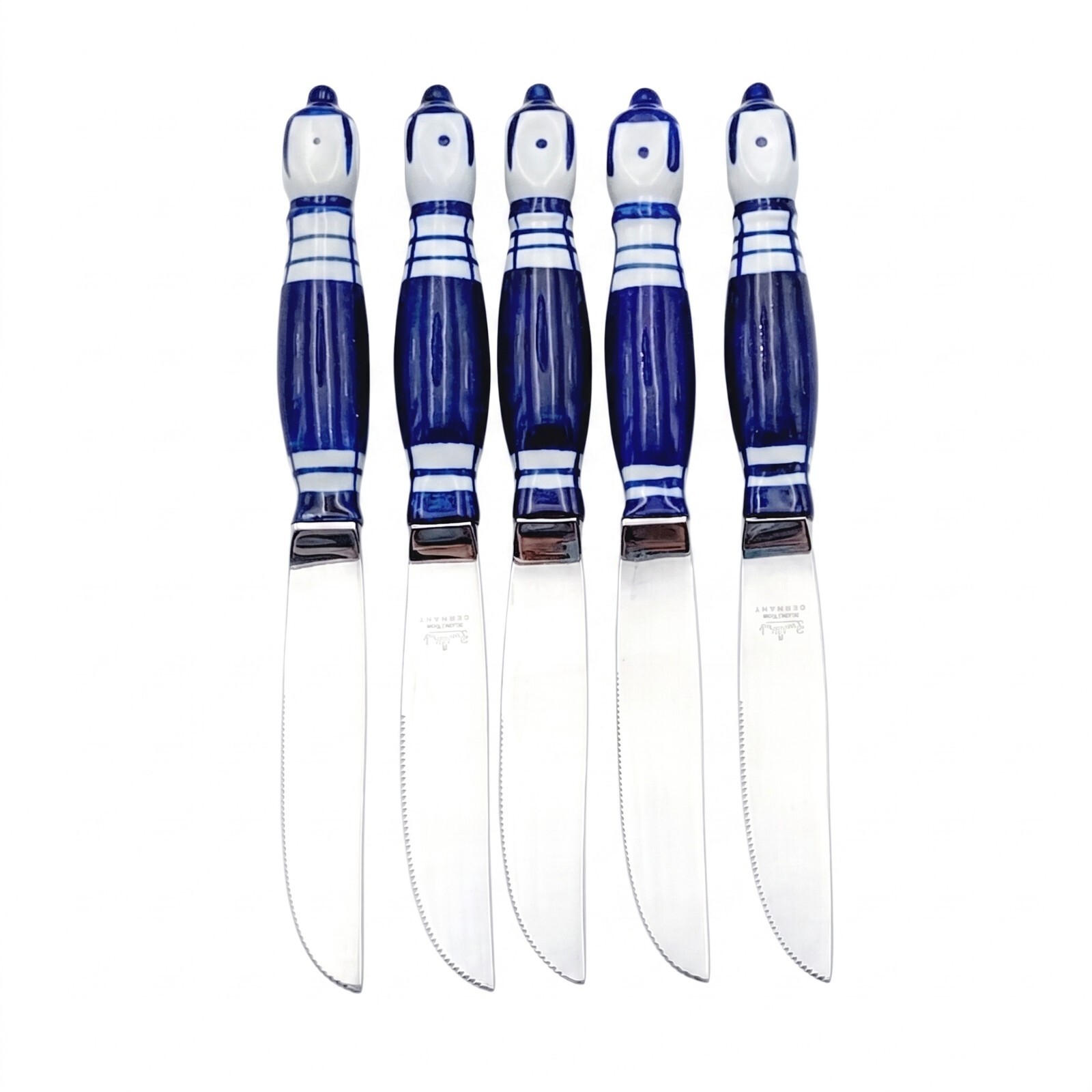 Vintage Bjørn Wiinblad Rosenthal Siena Blue/Fantasia Porcelain Knives - Set of 6
