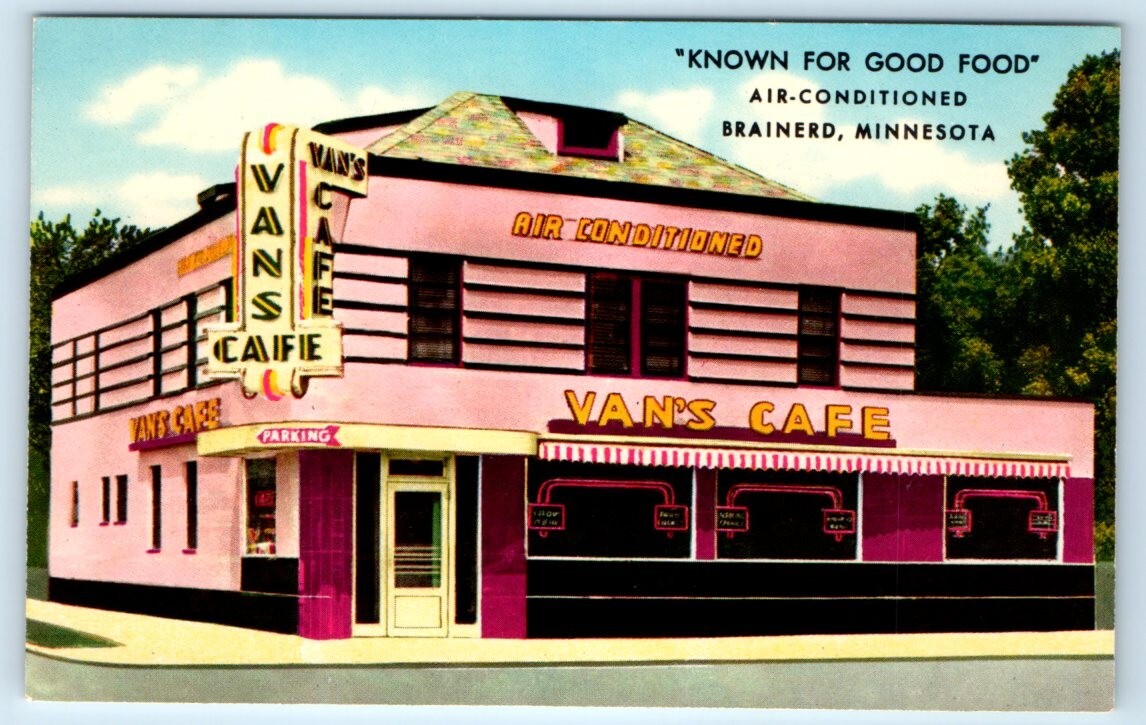 Van\'s Cafe Restaurant - Brainerd MINNESOTA Postcard