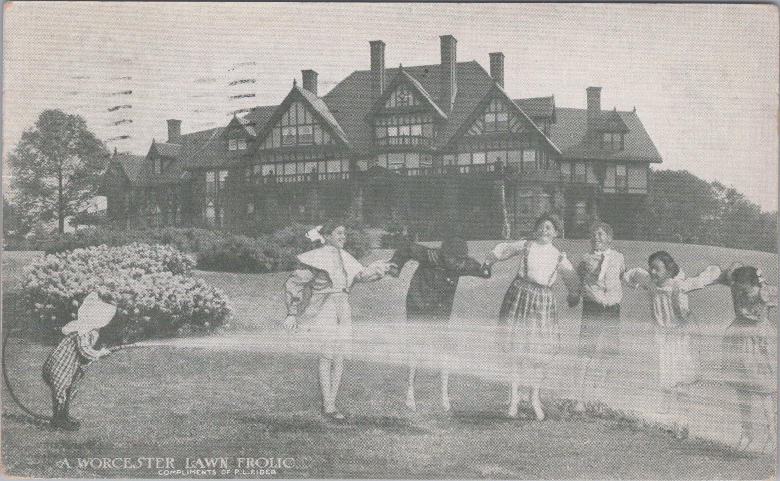 Lawn Frolic Hose Ad Kids Worcester MA Riders Goodyear Rubber Store 1912 Postcard Lawn Frolic Hose Ad Kids Worcester MA Riders Goodyear Rubber Store 1912 Postcard