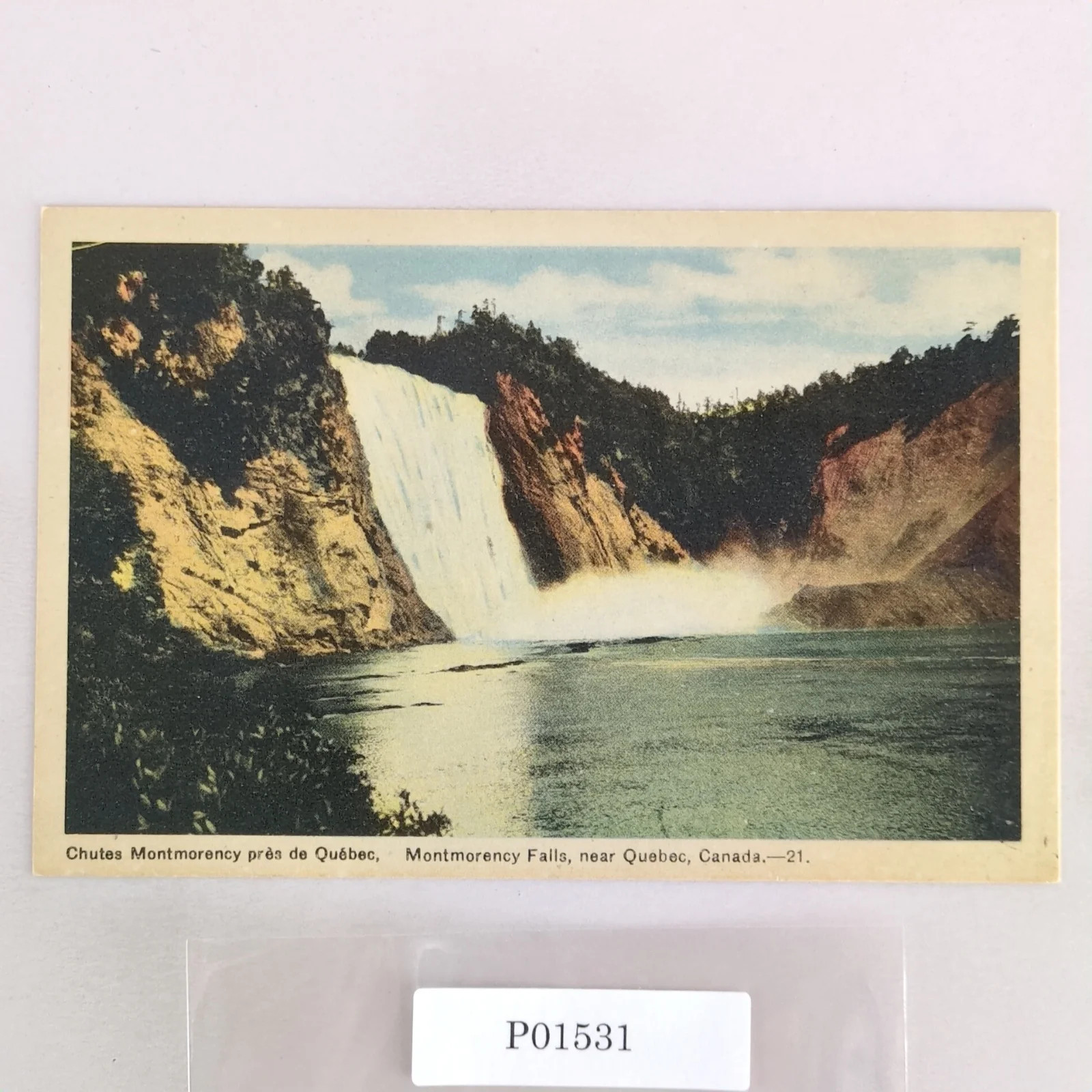 Montmorency Falls Quebec Canada 1940s Postcard Photogelatine Unposted Montmorency Falls Quebec Canada 1940s Postcard Photogelatine Unposted