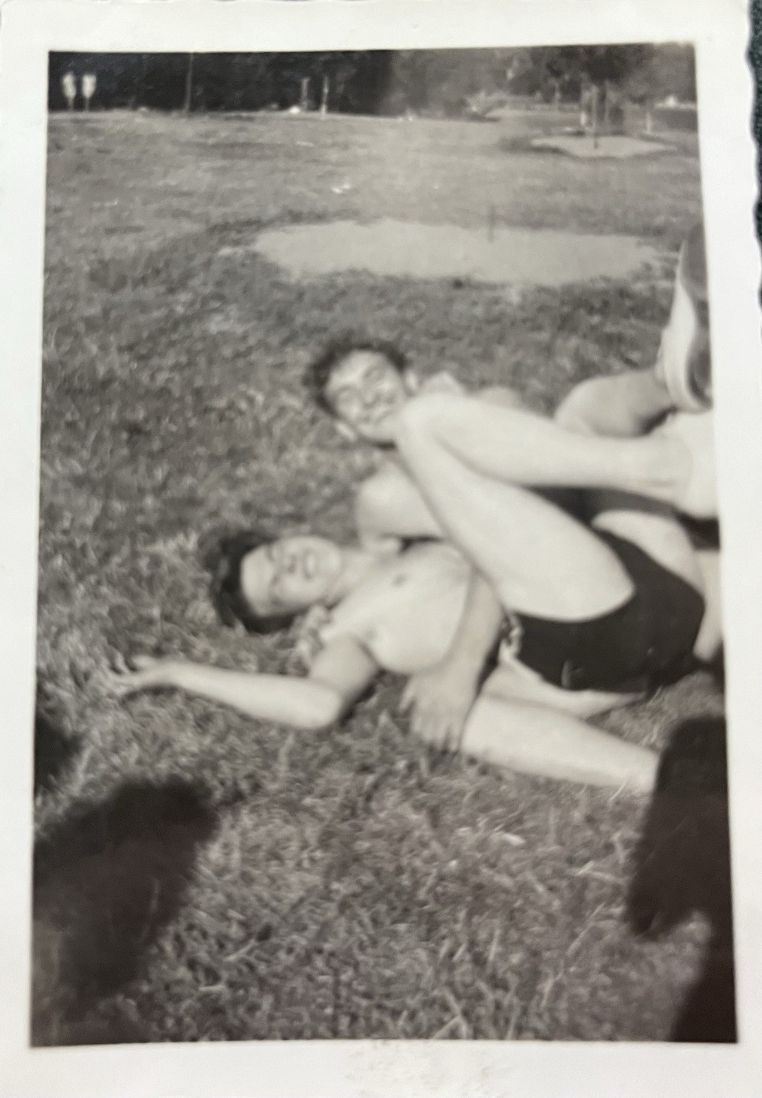 Vintage Photo Handsome Young Men Shirtless Affectionate Tickle Fight Gay Fun