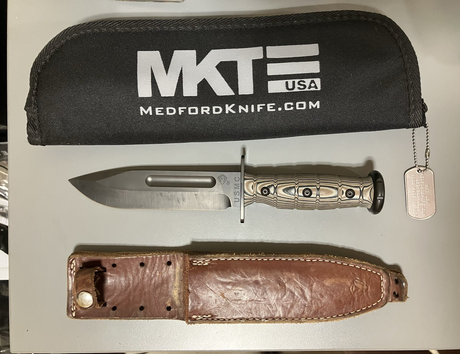 Medford Knife & Tool USMC Fighter 3V Steel Original Run Serial #223