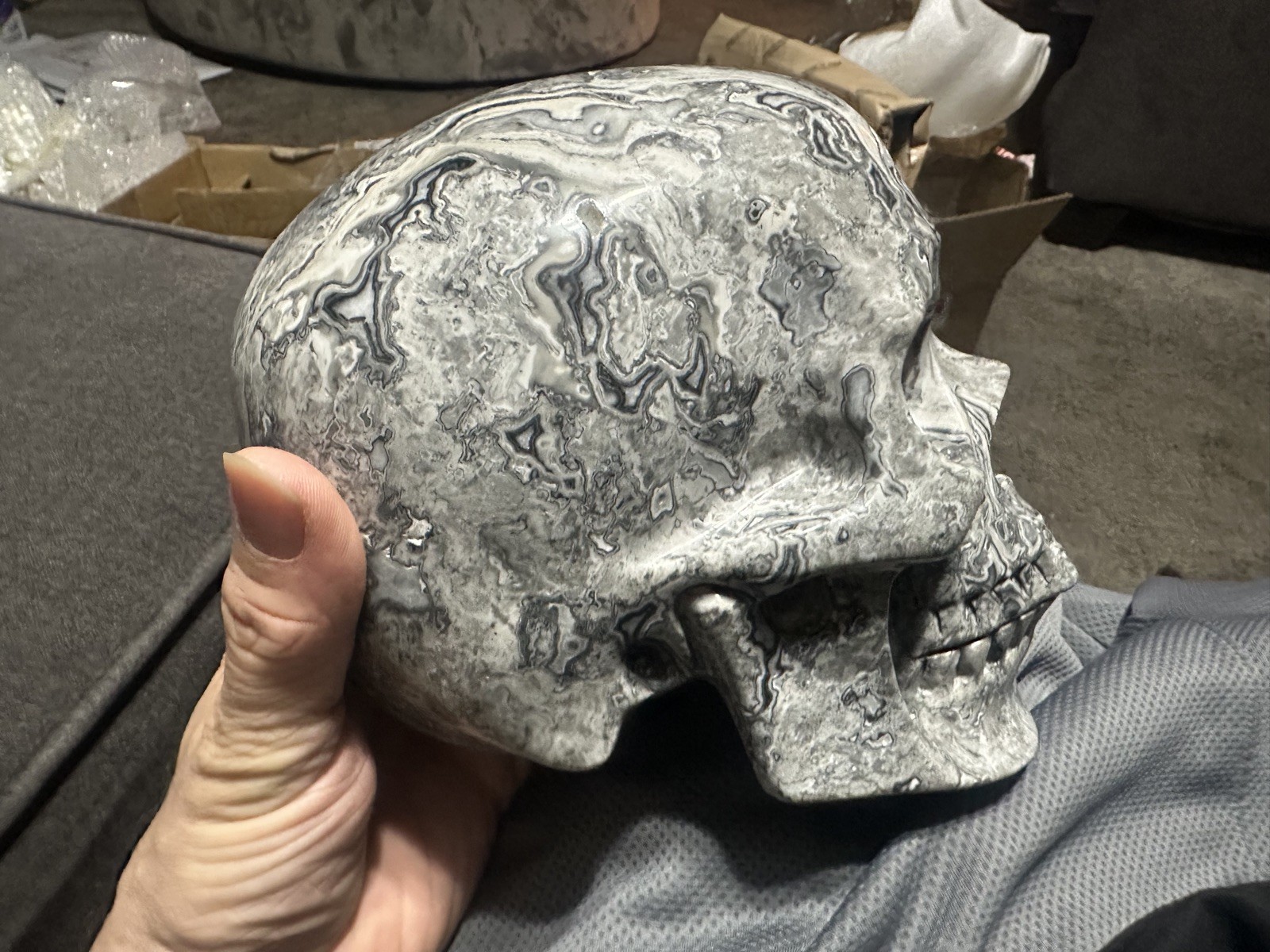 Picasso Jasper Crystal Skull ~ Large 12lb ~ One-of-a-Kind Car