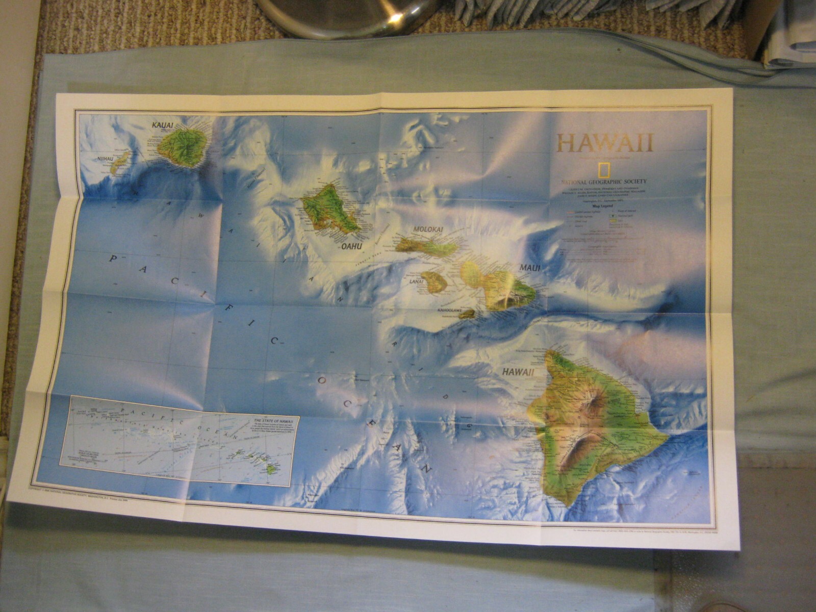 REDISCOVERING HAWAII MAP September 1995 National Geographic