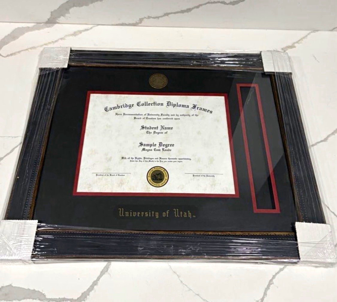 University of Utah Cambridge Collection Diploma Frame w/ Commemorative Coin