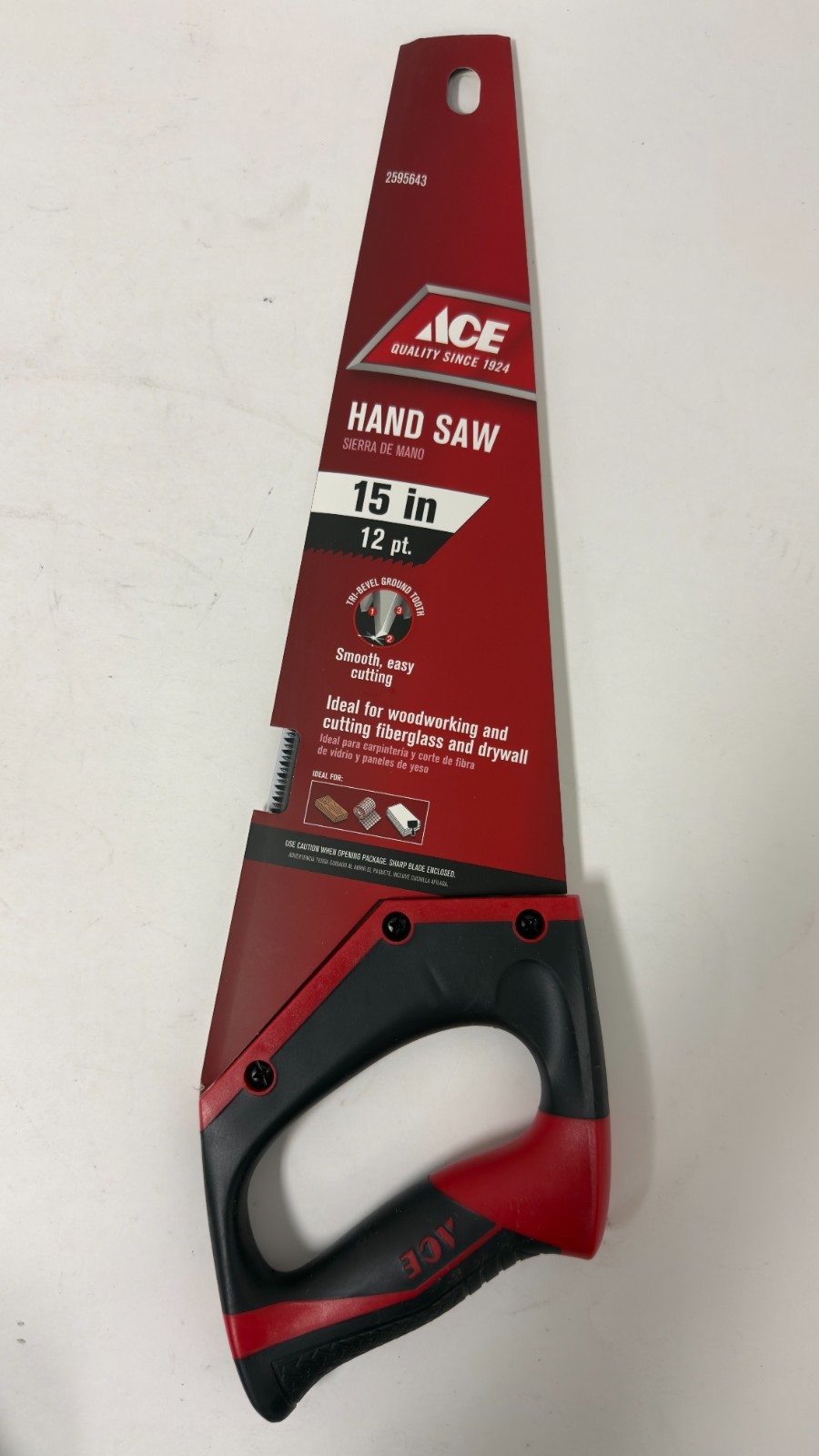 Hand Saw ACE 15” – 12 TPI Toolbox Saw – Wood, Drywall, Fiberglass Cutting – New Hand Saw ACE 15” – 12 TPI Toolbox Saw – Wood, Drywall, Fiberglass Cutting – New