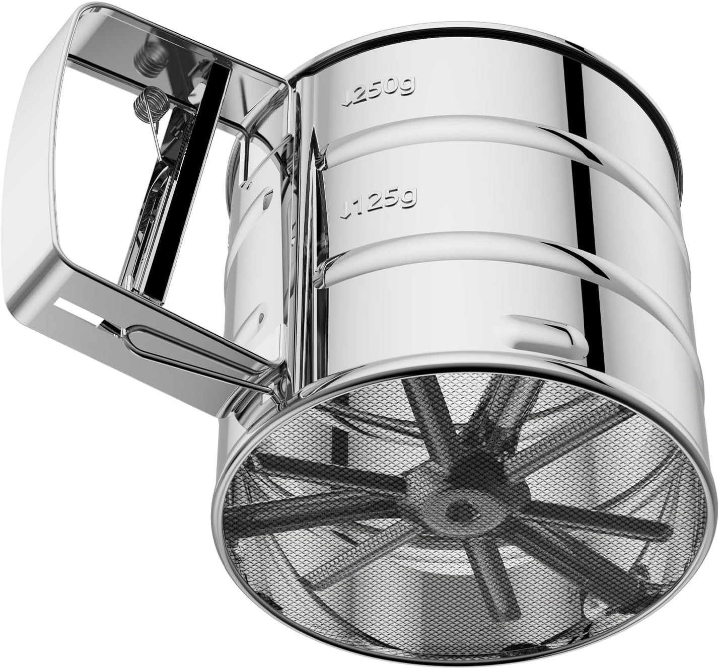 Flour Sifter 3 Cup for Baking, Crank Sifter with Professional Fine Mesh Baking