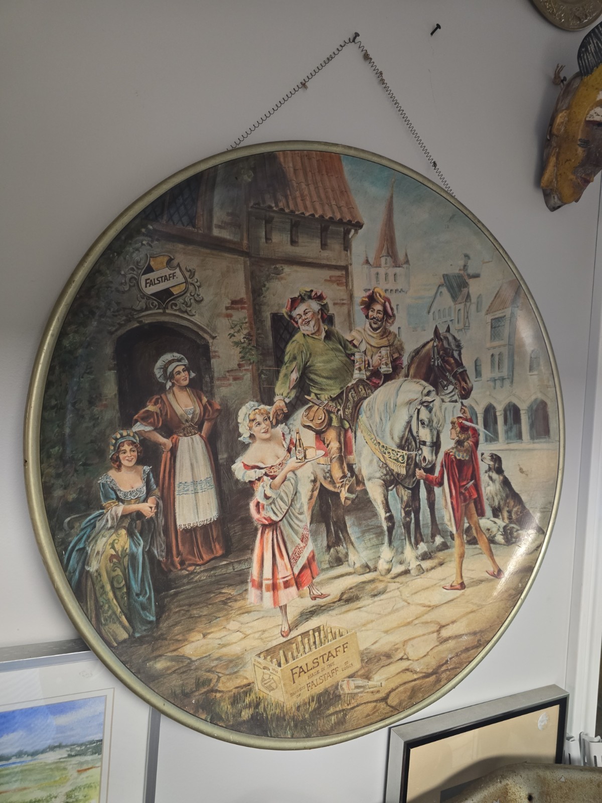 Outstanding RARE 24” 1971 Falstaff Wall Tray