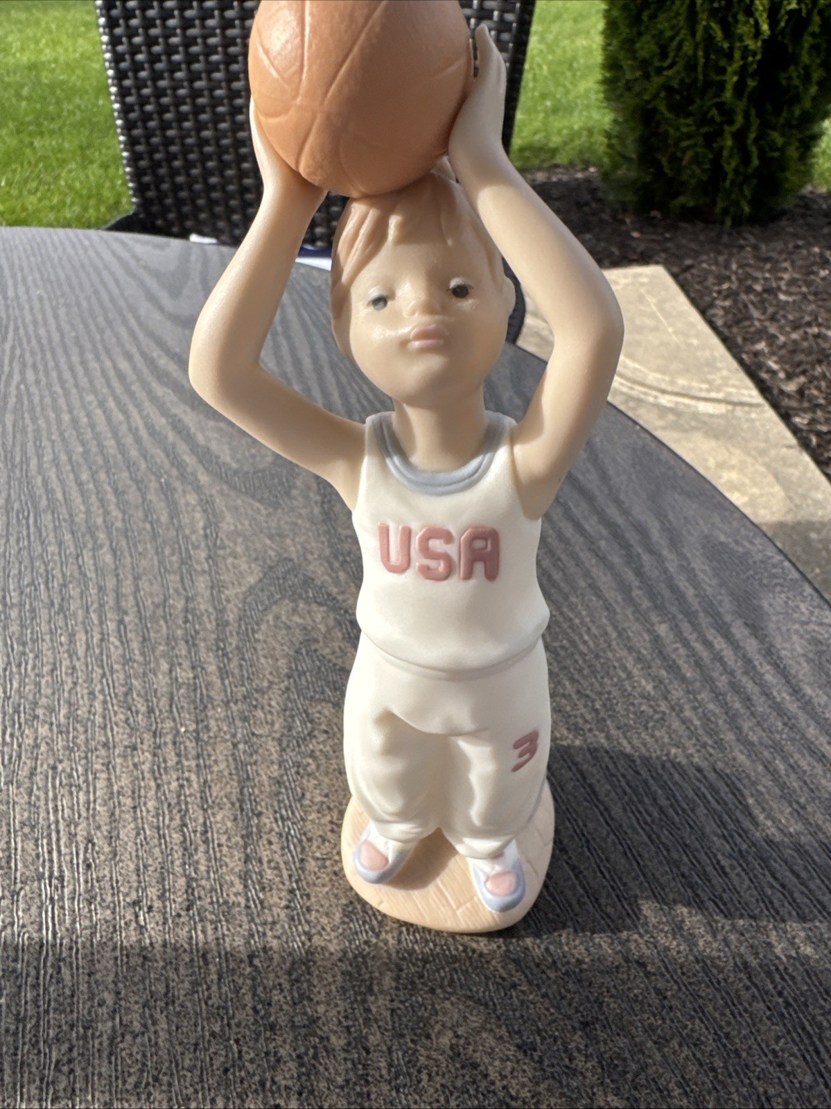 Vintage 1992 Llardo Daisa Golden Memories Girl with Basket