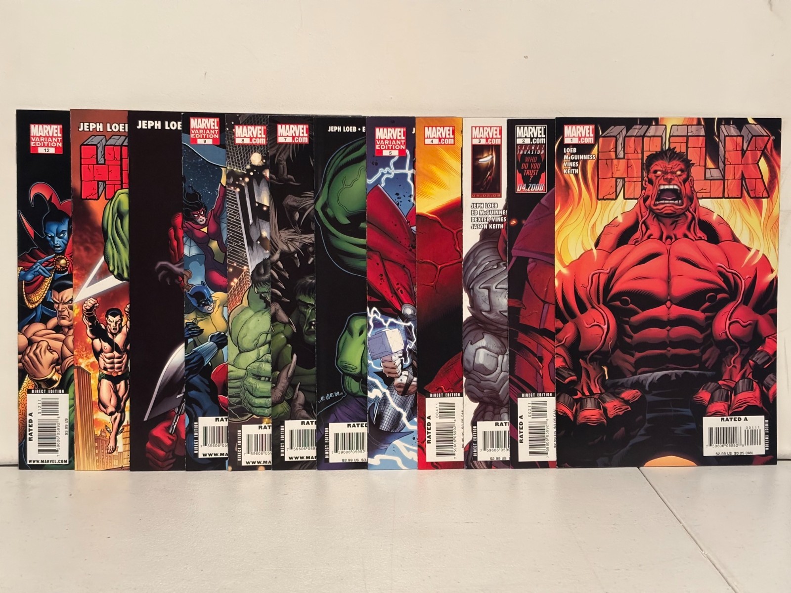 HULK 1-24 - 2008 - NM - 1st appearance of RED HULK + RED HULK Saga - Jeph Loeb