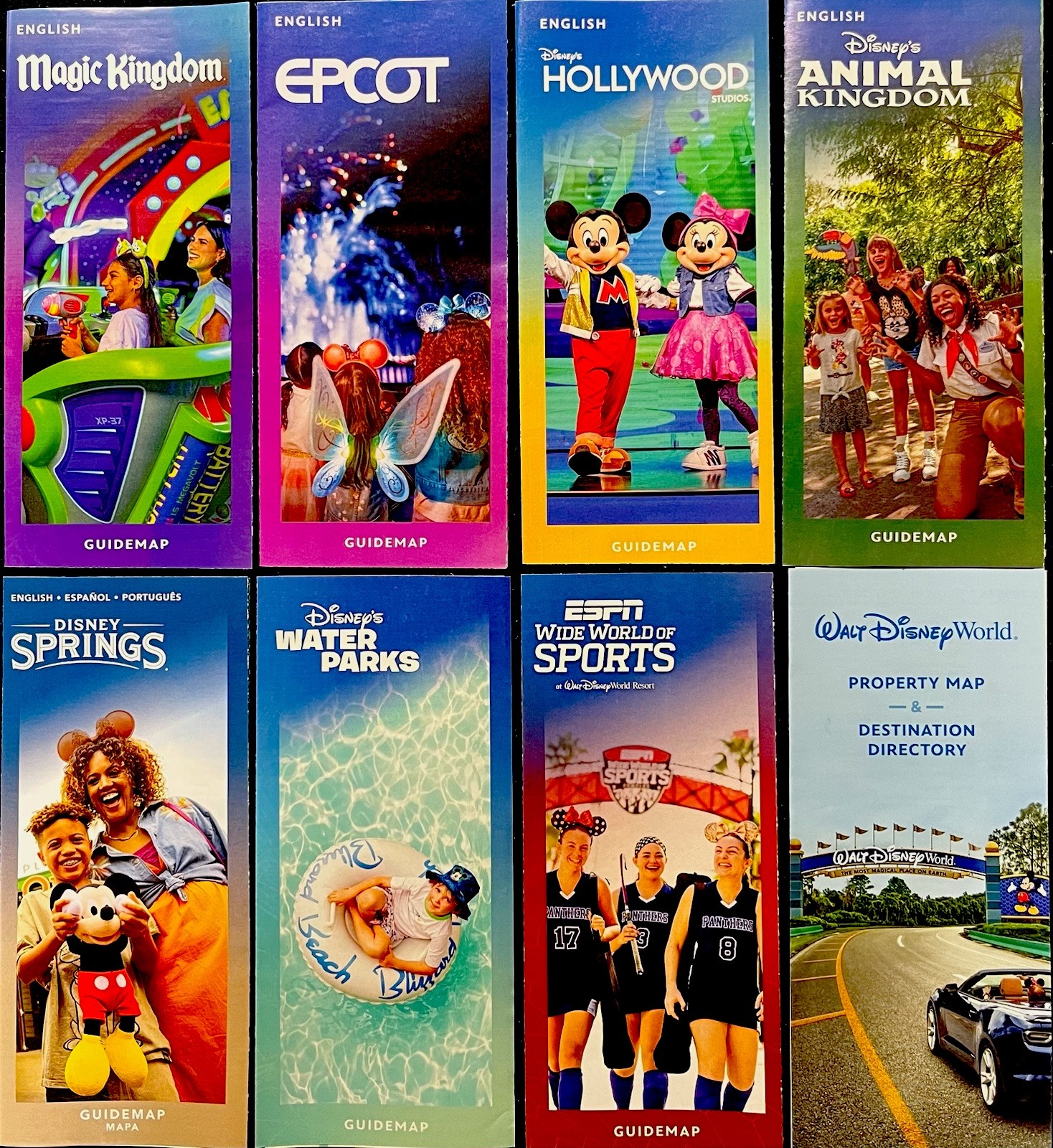 NEW 2026 Walt Disney World Theme Park  Maps -8 Guide Maps-Newest Available WDW