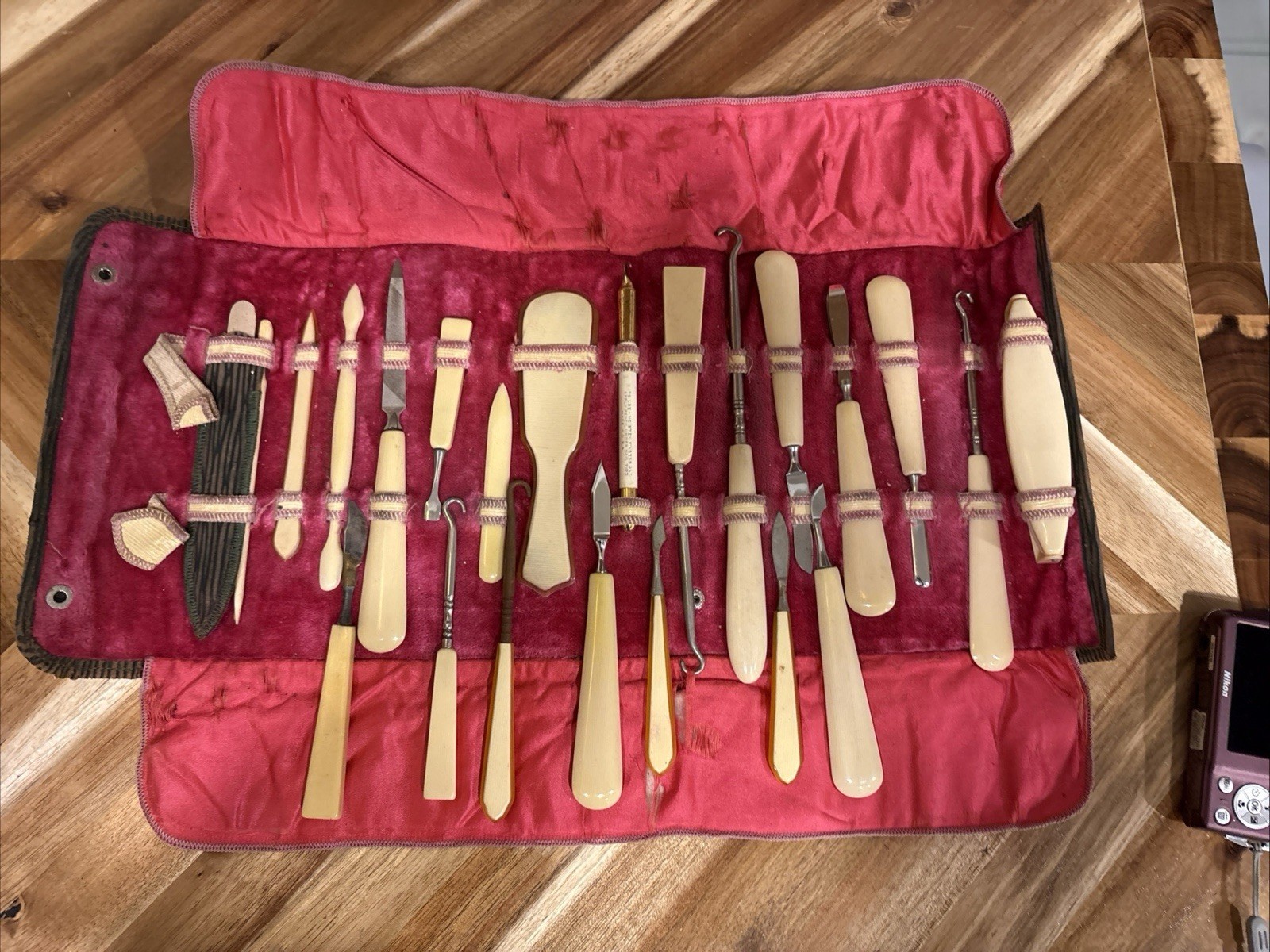 Antique Manicure Set c1910's 1920's Bone