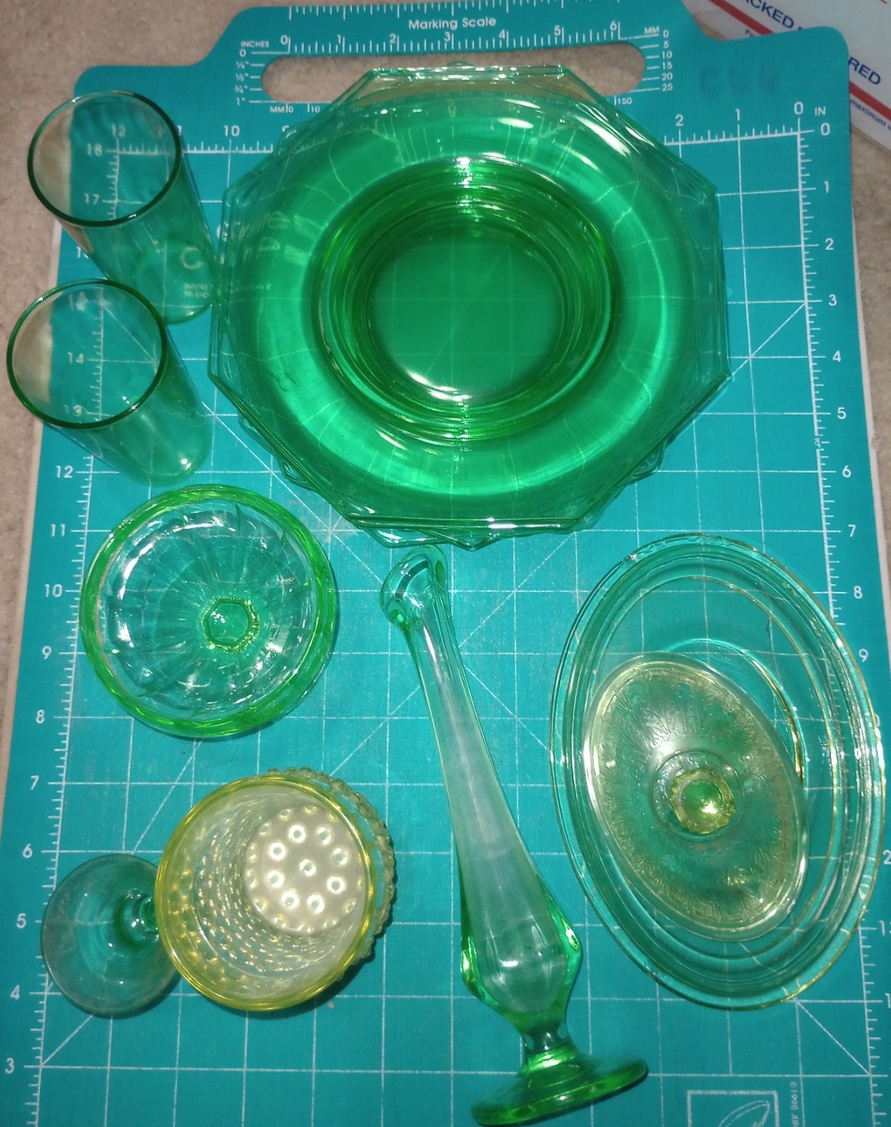 Uranium Glass Lot Damaged Uranium Glass Lot Damaged