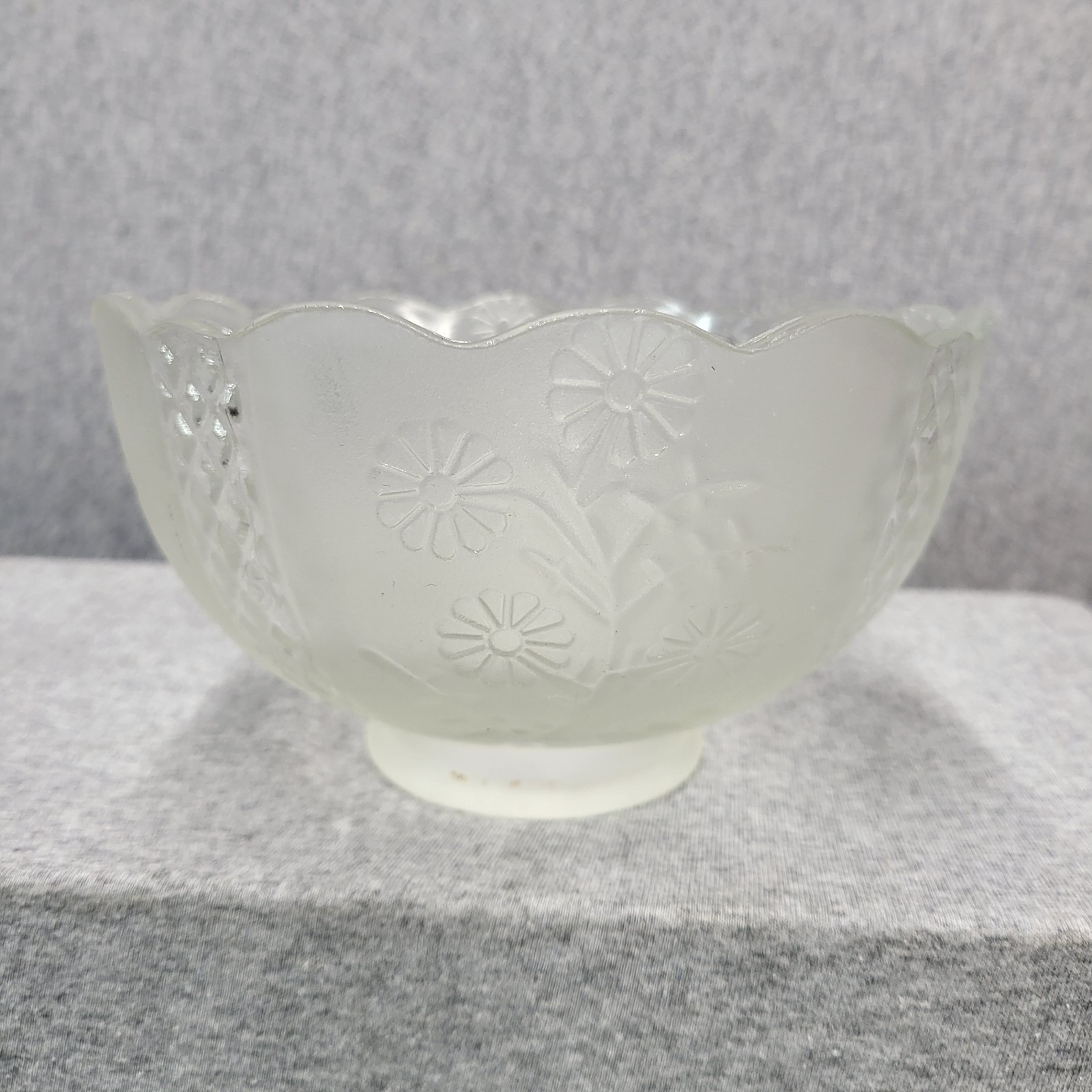 Vintage Floral Daisy Design Satin Frosted Glass Light Lamp Shade 3” Fitter