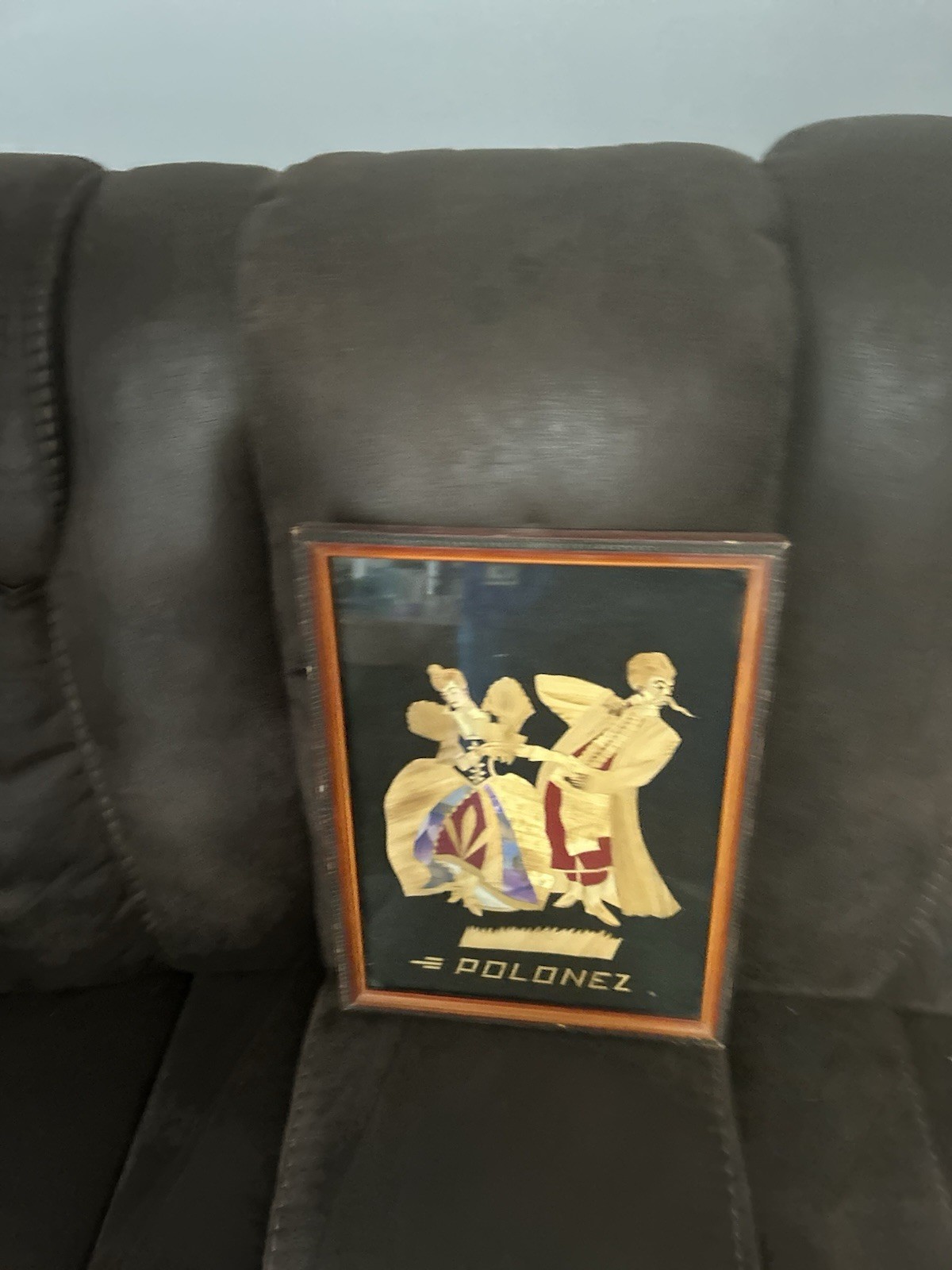 Polish Folk Art Hand-Carved/Framed Painting Wood Gold Leaf Weaving Polonez