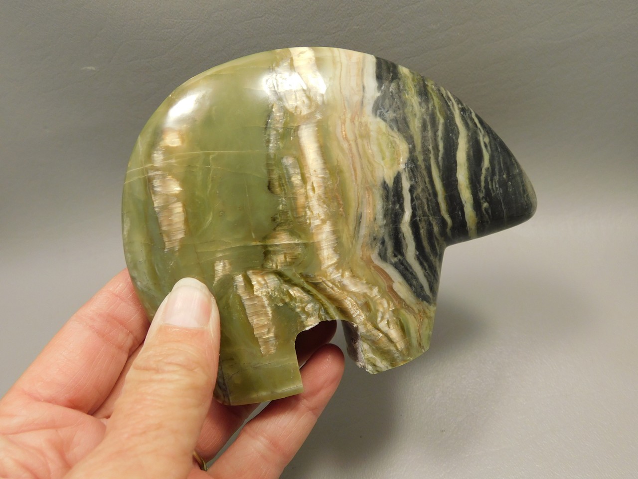 Bear Arizona Pietersite Gemstone Carving Rare 5 inch Serpentine #O3