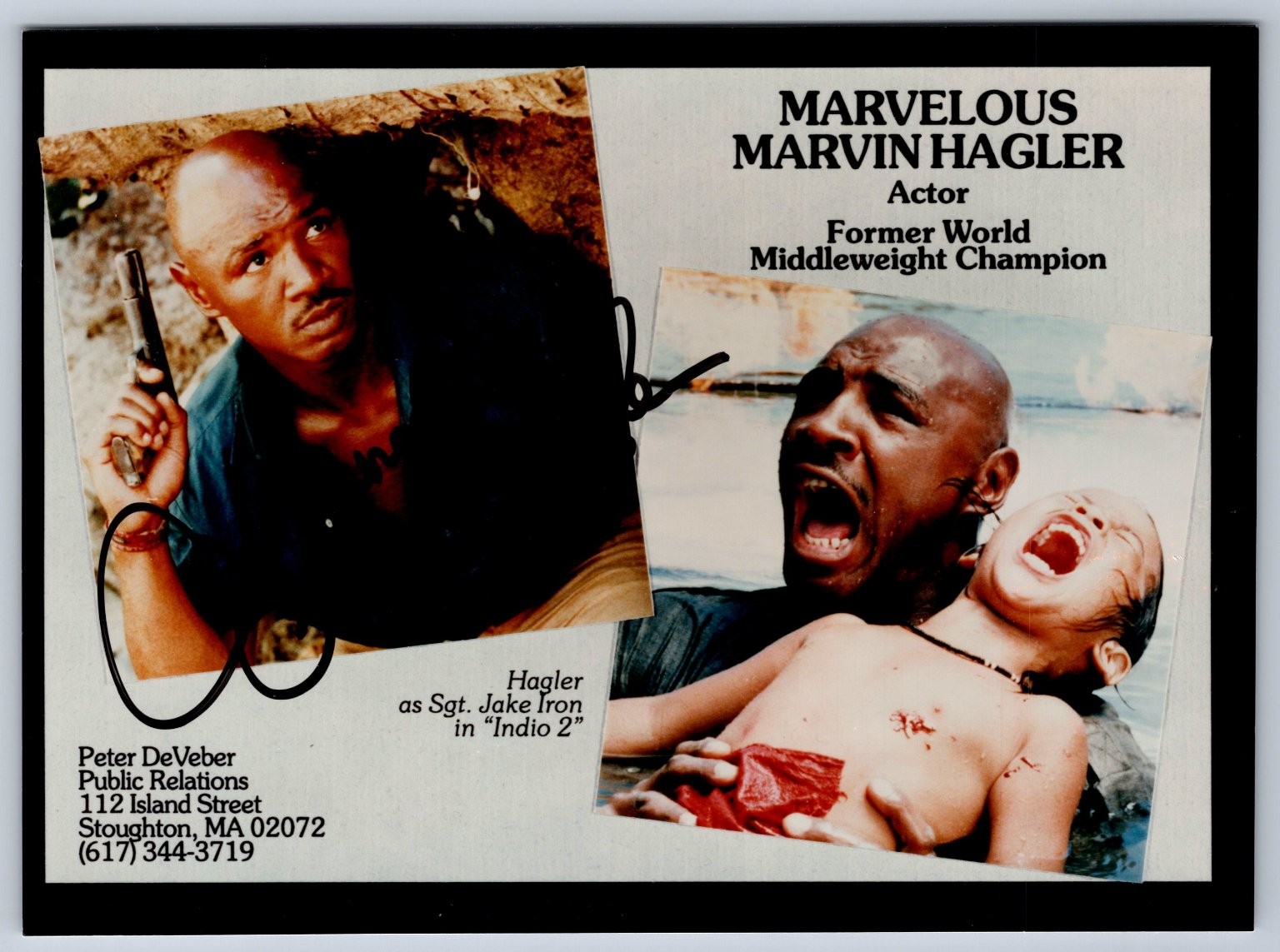 Marvelous Marvin Hagler Promotional Photo Indio 2 Actor Boxer Memorabilia 4 x 6