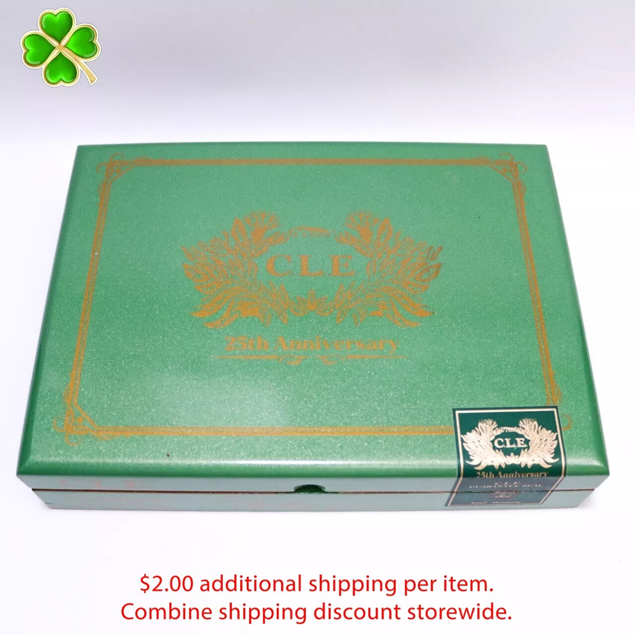 C.L.E. 25th Anniversary 54 x 6 Empty Wood Cigar Box 9.5\