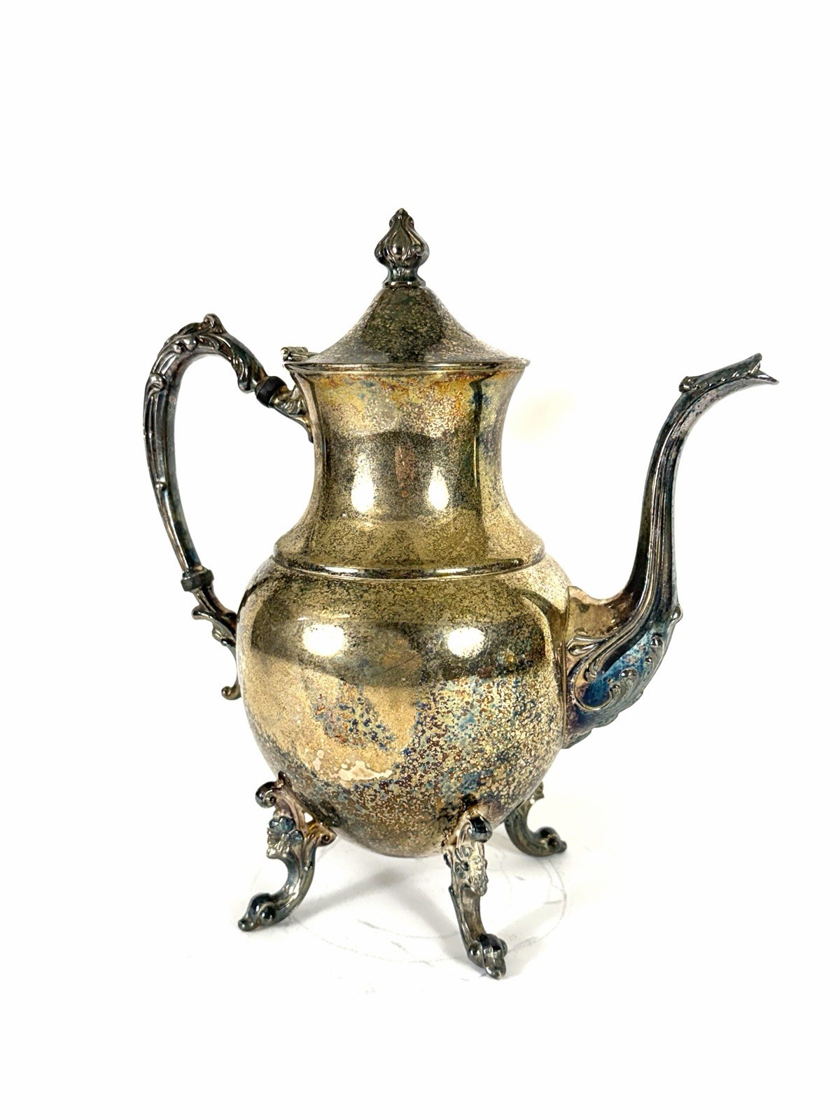 Vintage Sheridan silver platted footed Tea Pot Coffee Pot marked MCM Decor