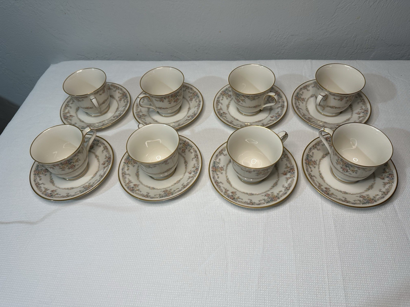 Vintage Set Of 8, Cup And Saucer set, Noritake 7246 Fine China Made In Japan Vintage Set Of 8, Cup And Saucer set, Noritake 7246 Fine China Made In Japan