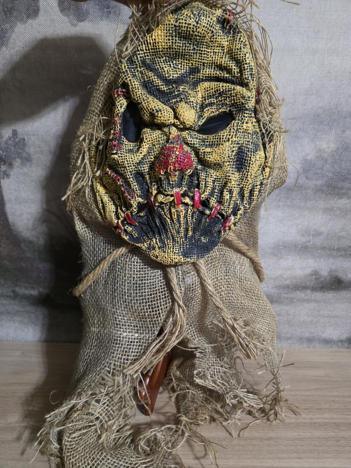 Burlap Scarecrow Mask. EVIL CLOWN HALLOWEEN MASK. Spirit Halloween. Lot of 2.