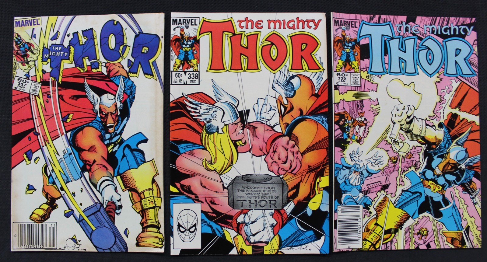 MIGHTY THOR #337, #338, #339 NEWSSTAND 1st /2nd APPEARANCE BETA RAY BILL 1983 MIGHTY THOR #337, #338, #339 NEWSSTAND 1st /2nd APPEARANCE BETA RAY BILL 1983