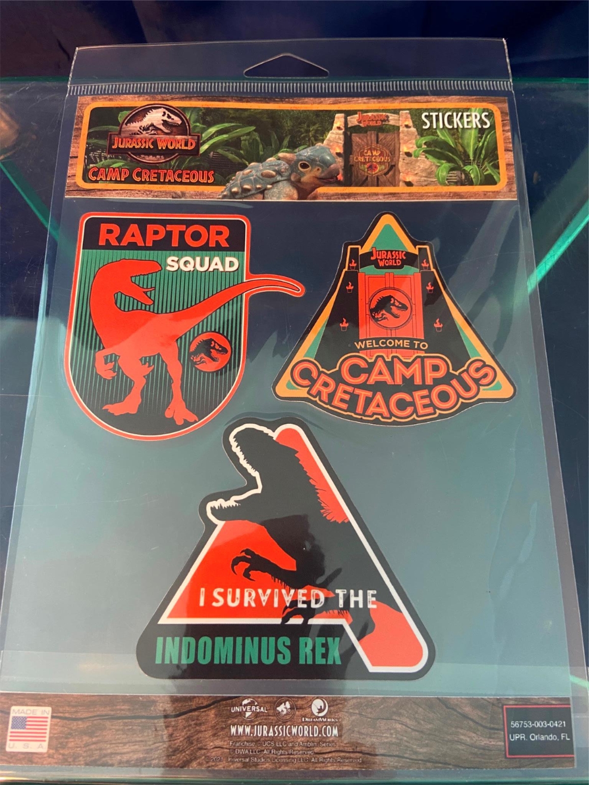 Universal Studios Jurassic World Park Camp Cretaceous Stickers New Indominus Rex Universal Studios Jurassic World Park Camp Cretaceous Stickers New Indominus Rex