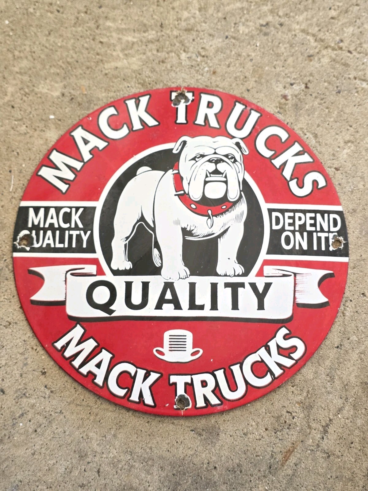 VINTAGE 1950'S MACK DIESEL TRUCKS PORCELAIN SIGN 12 VINTAGE 1950'S MACK DIESEL TRUCKS PORCELAIN SIGN 12