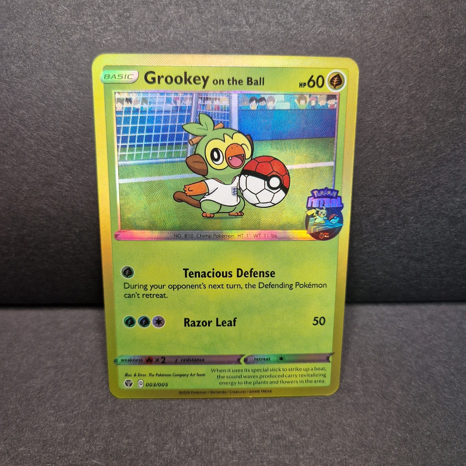 Japanese Style Grookey on the Ball Pokemon Football Custom Art Card
