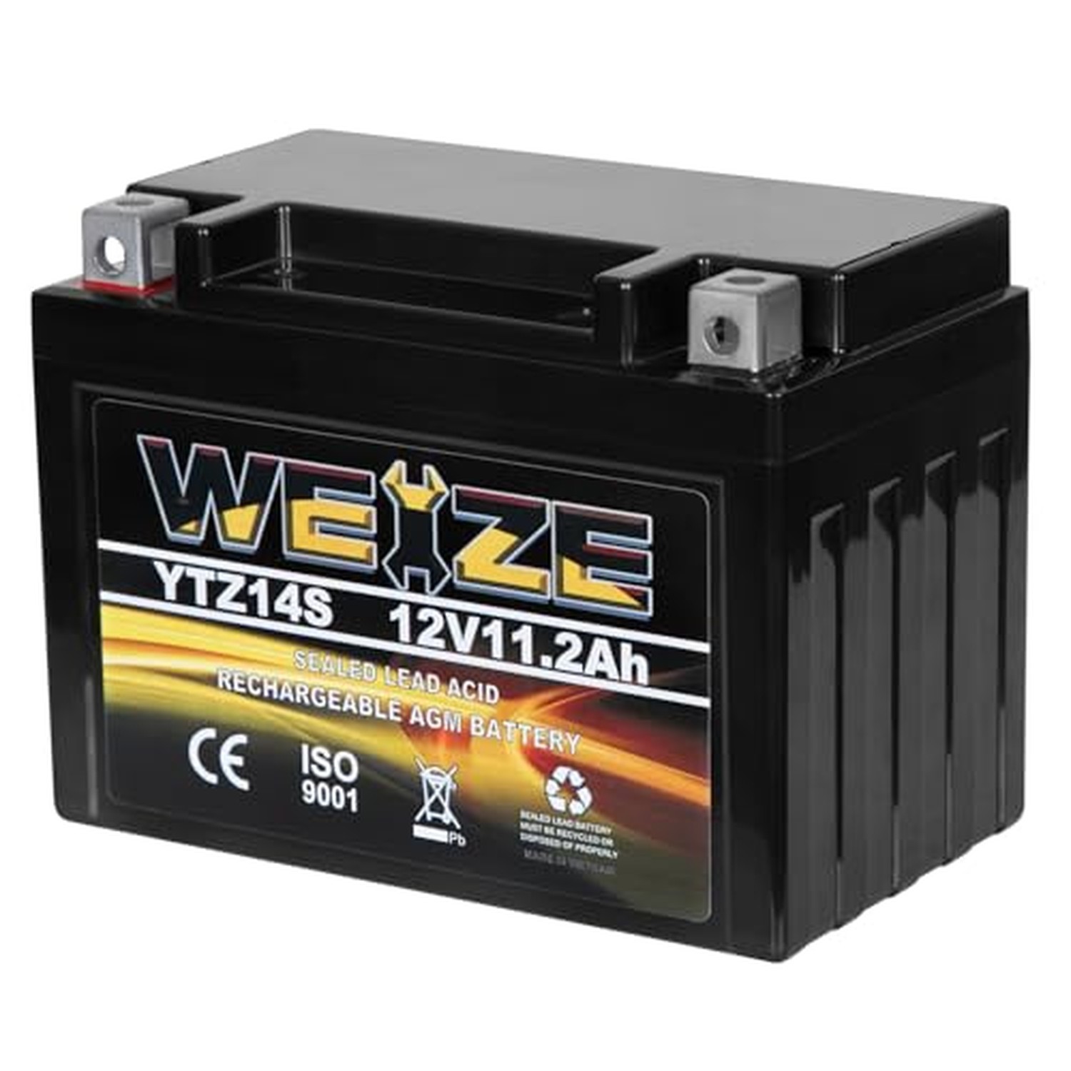 WEIZE YTZ14S 12V 11.2AH 230CCA High Performance Maintenance Free Sealed Motor... WEIZE YTZ14S 12V 11.2AH 230CCA High Performance Maintenance Free Sealed Motor...
