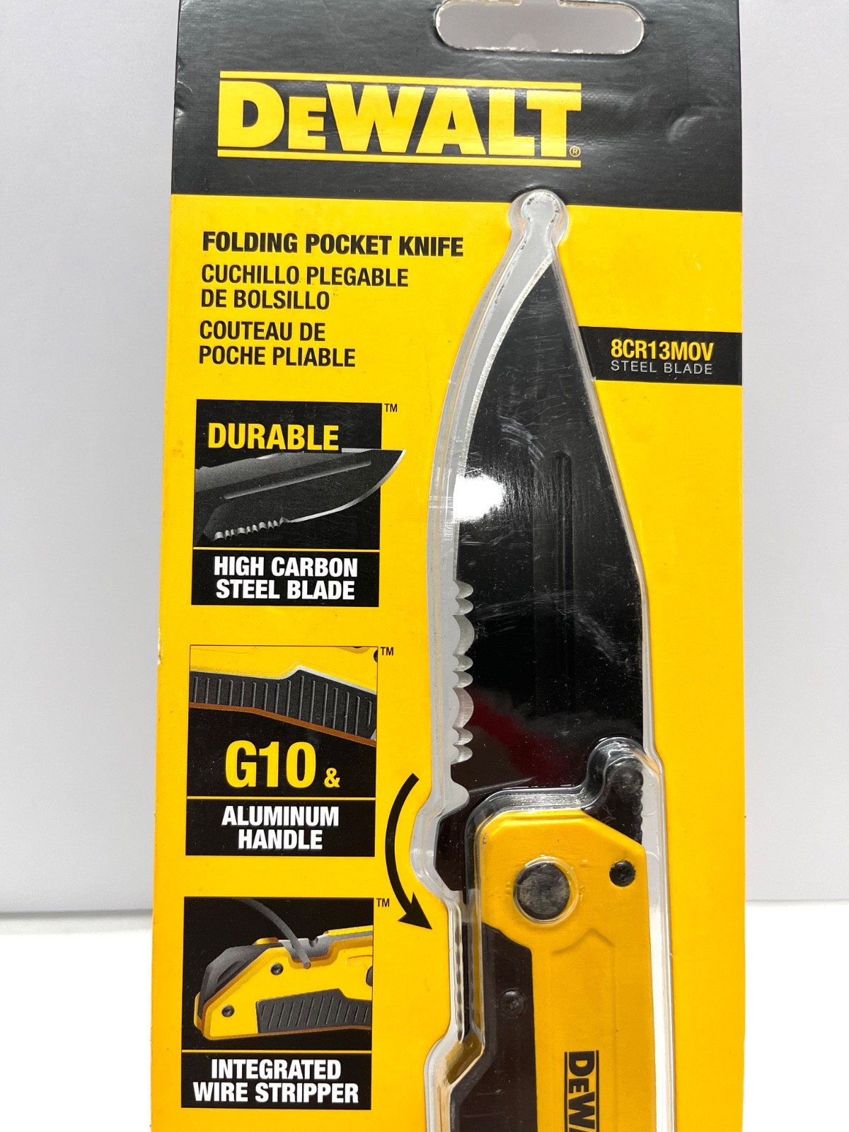 NEW DeWALT Premium Folding Pocket Knife, Alum Handle, Wire Stripper, DWHT10313 NEW DeWALT Premium Folding Pocket Knife, Alum Handle, Wire Stripper, DWHT10313