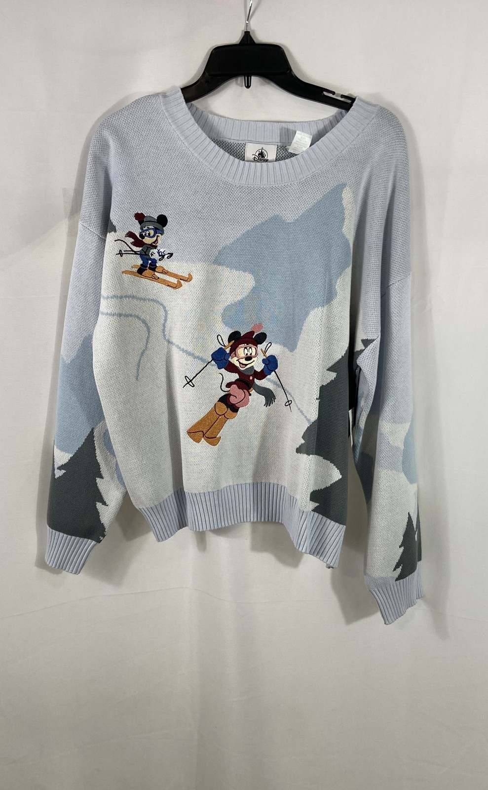 Disney Parks Unisex Mickey Pluto Goofy Ski Winter Mountain Sweater NWT Sz L
