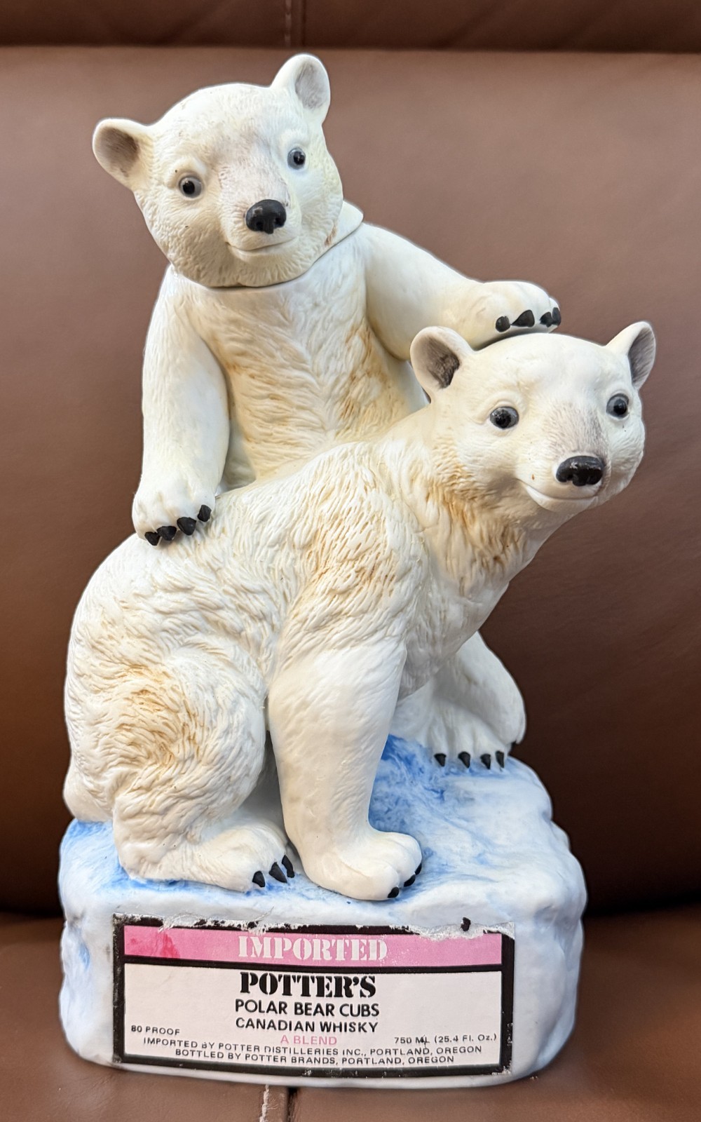 VINTAGE POTTER\'S POLAR BEAR WHISKEY DECANTER