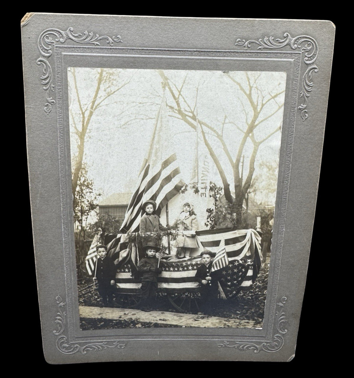 Antique Parade 4th Fourth July Photo 1911 Float American Flags Patriotic 8 x 6\