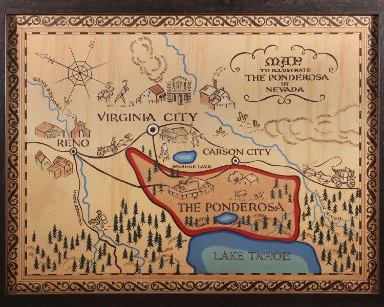 BONANZA CAST TV Map of Ponderosa Show 1960's 8x10 Photo Print Reprint