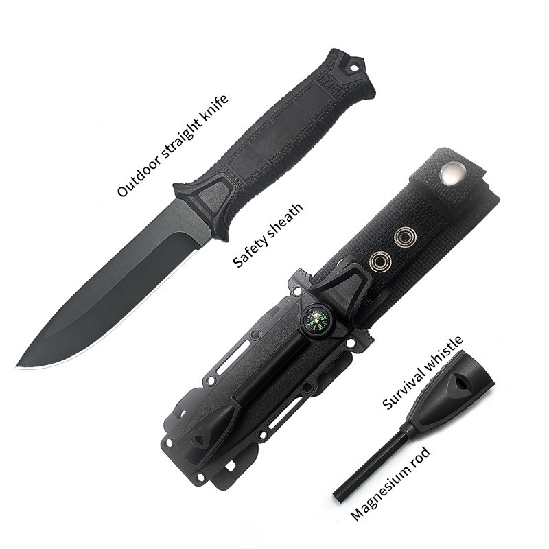 Fixed Blade Camping Knife with Multi-Function Sheath Black/Green Available Fixed Blade Camping Knife with Multi-Function Sheath Black/Green Available