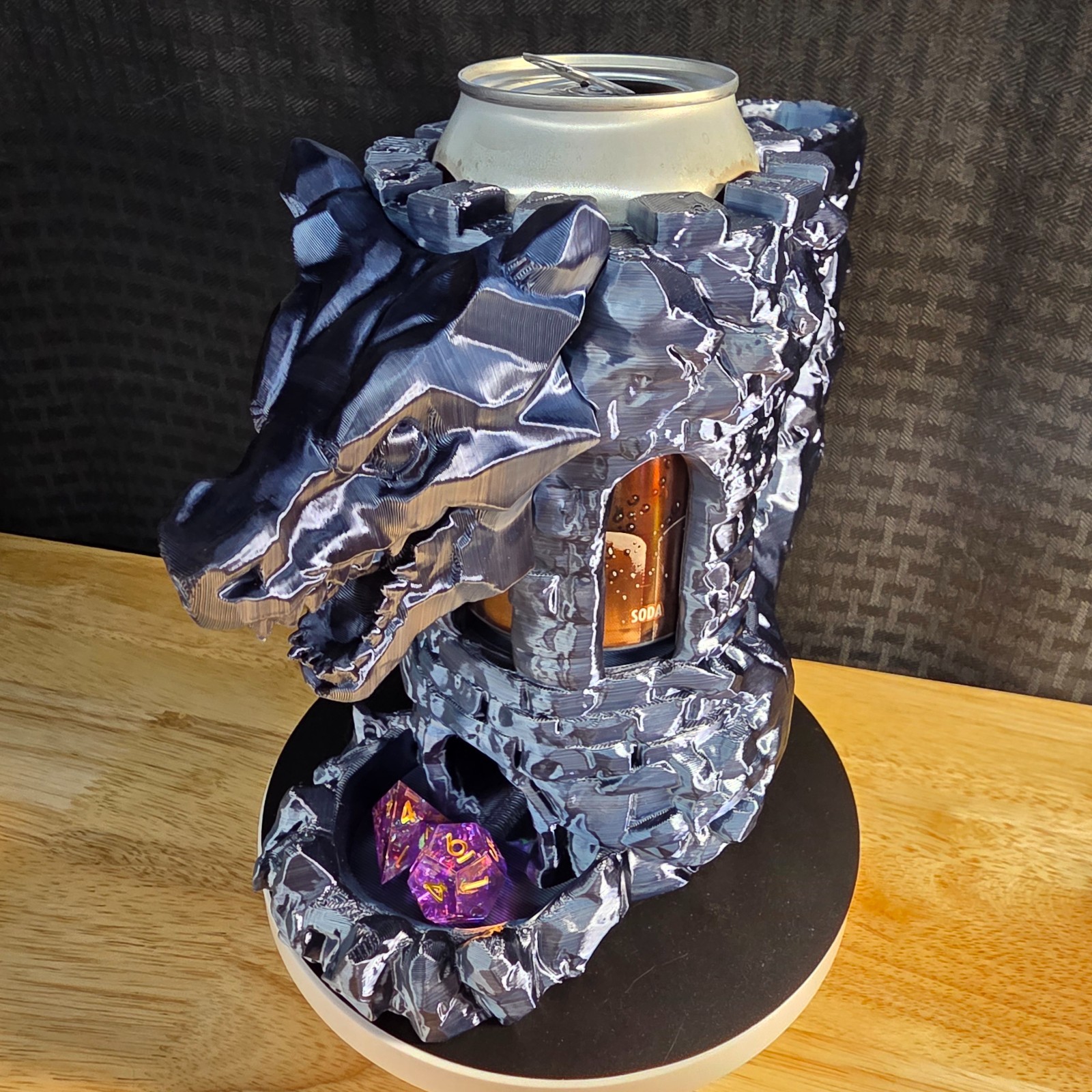 Dragons Fortress Dice Tower, 12 oz Can Holder, DND, 3D Printed Items Dragons Fortress Dice Tower, 12 oz Can Holder, DND, 3D Printed Items
