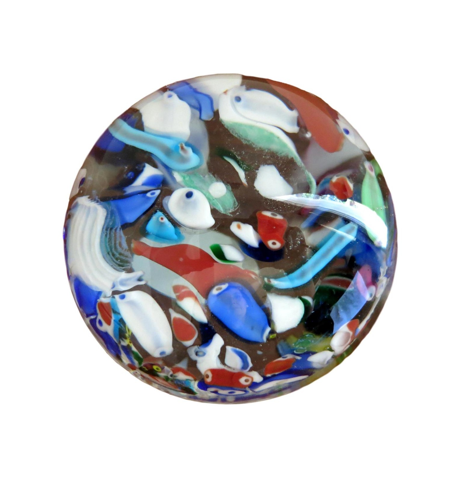 Vintage Murano Hand Blown Glass Italian Murano Glass Millefiori Paperweight