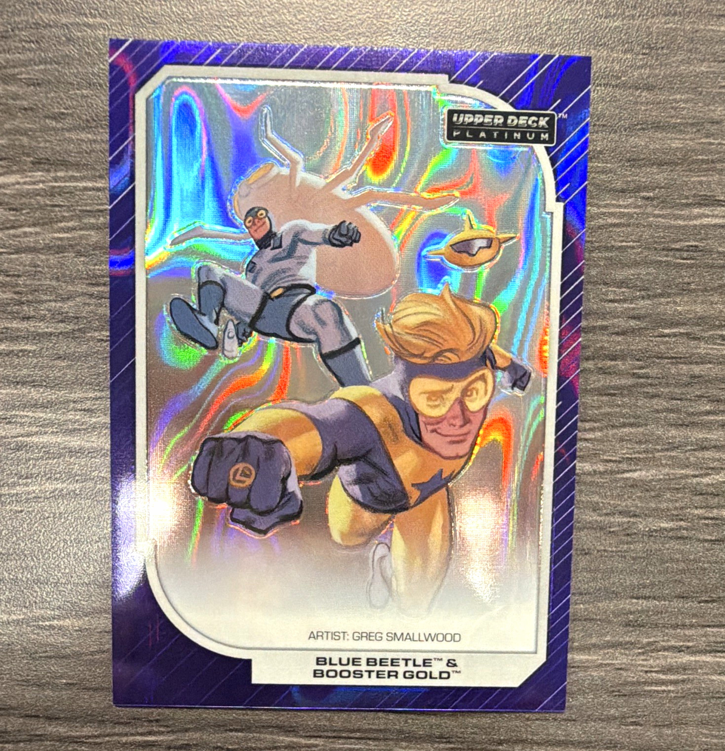 Upper Deck Platinum DC 2021 Blue Beetle & Booster Gold #25 Purple Lava 099/248