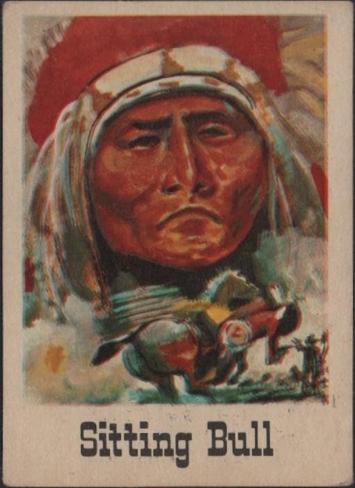 1966 Leaf Good Guys & Bad Guys Card #41 - Sitting Bull - Excellent