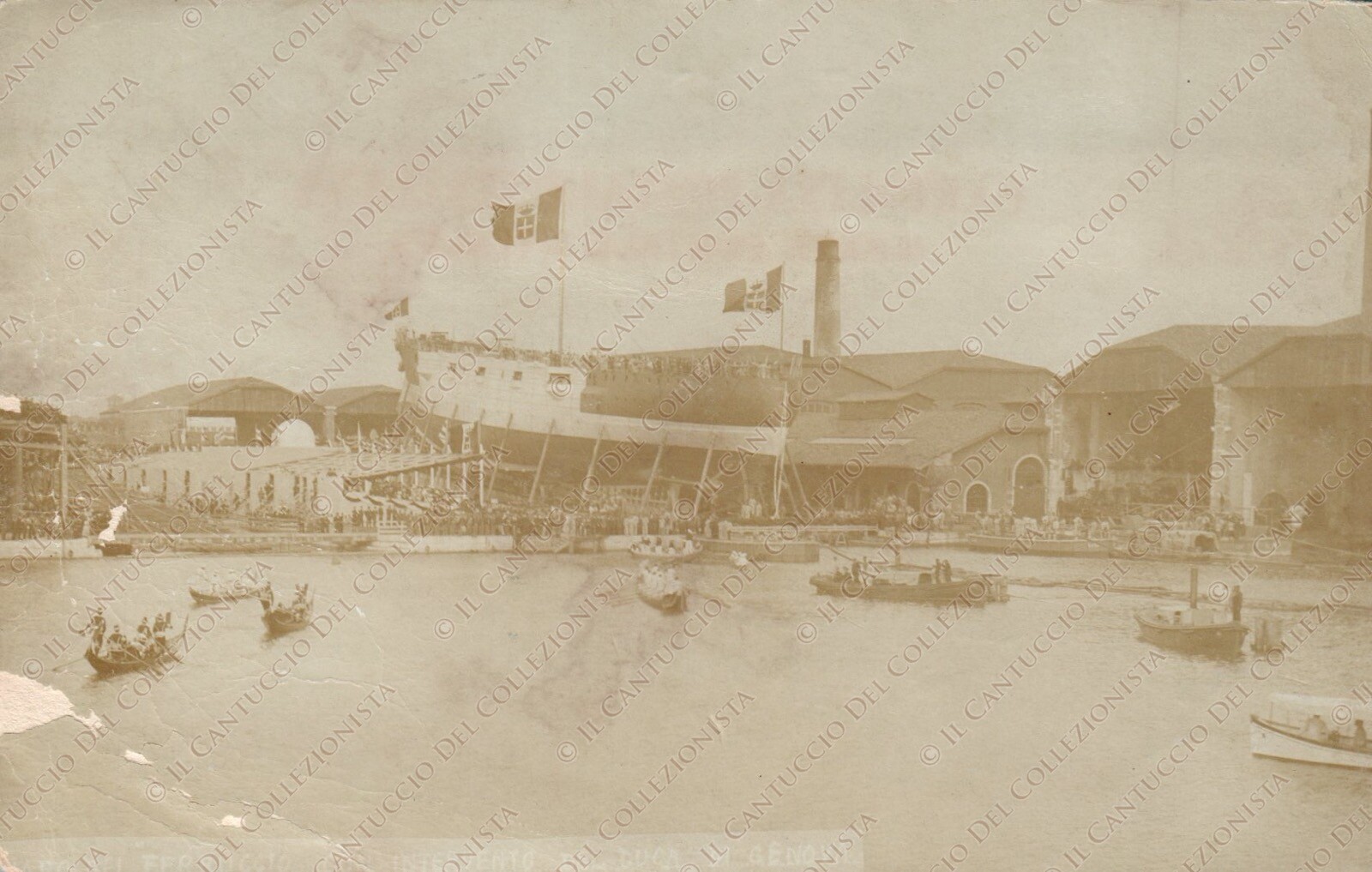 1902 VENICE Arsenal Various Ship Francesco Ferruccio Duke Genoa Photo Postcard