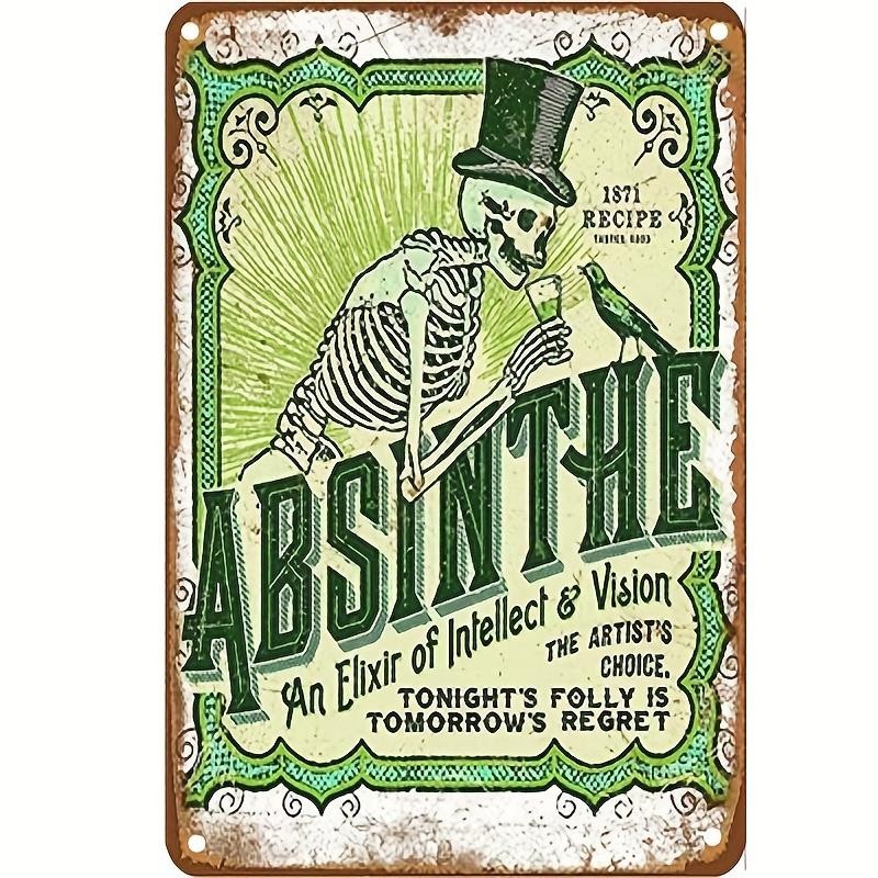 Tin Metal Signs Home Décor, Dafony Absinthe Wall Poster Retro Plaque Warning Vin
