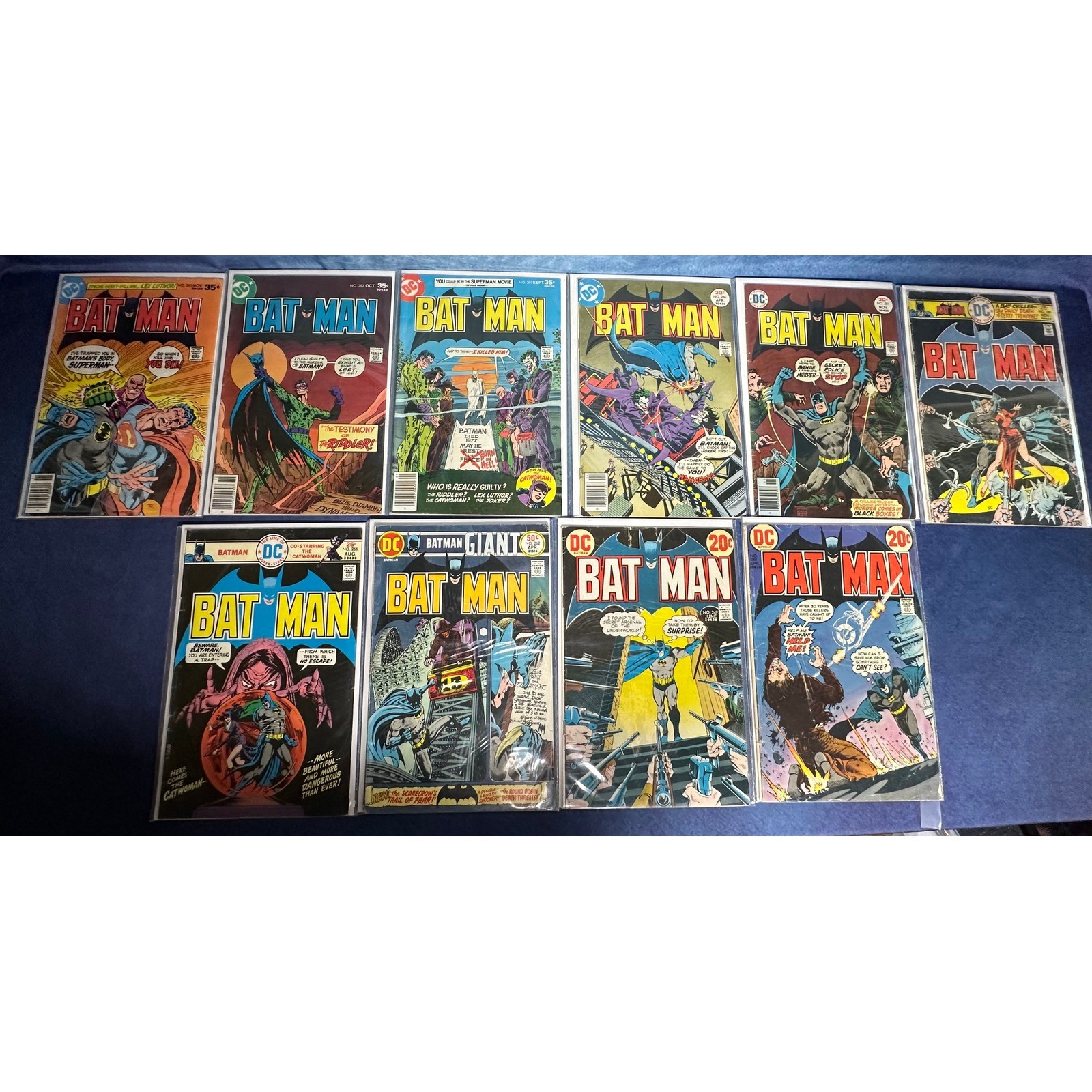 Lot of 10 Batman Comics 1970s DC #\'s: 248 249 262 266 269 281 286 291 292 293 Lot of 10 Batman Comics 1970s DC #\'s: 248 249 262 266 269 281 286 291 292 293